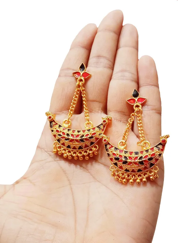 Assamese_Traditional_Junbiri_Copper_Jhumki_Earring_For_Girls_&_Women